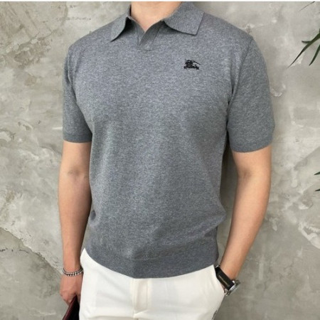 버*리 로고 오픈 카라 니트