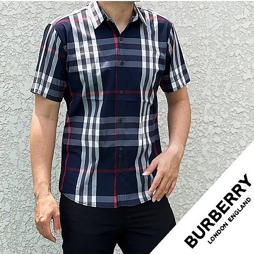 버*리 BURBERRY 체크 반팔셔츠