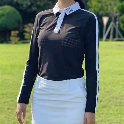 ANEW 어* 우먼 프론트 펀칭 롱 티셔츠