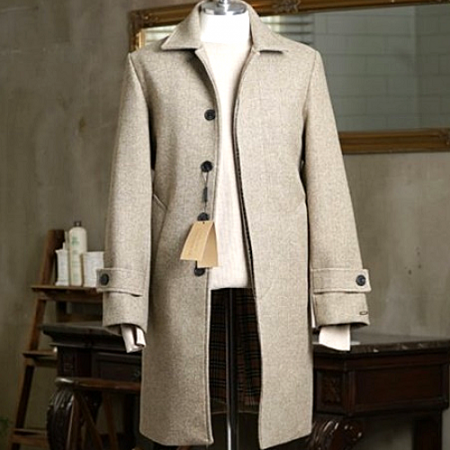 버*리 울 캐시미어 테일러드 맥코트