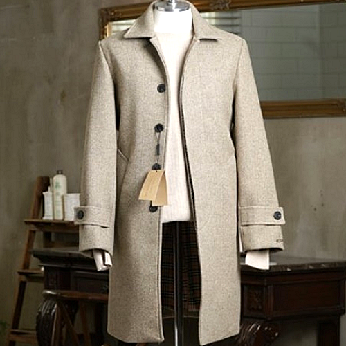 버*리 울 캐시미어 테일러드 맥코트