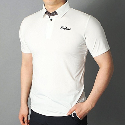 타이틀리*트 쿨 스판 배색 반팔 티셔츠