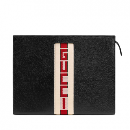 구찌 스트라이프 가죽 클러치백 475316