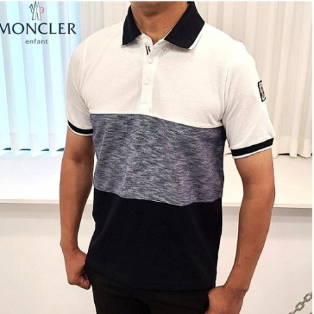몽클*어 MONCLER 감마블루 3단배색 반팔 카라티