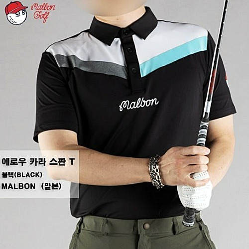말* Malbon GOLF 에로우 카라 스판 티셔츠