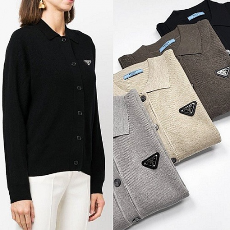 프*다 PRADA 카라 가디건