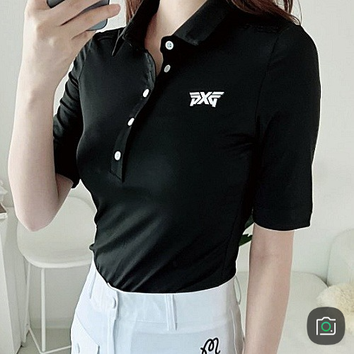(국내배송) P*G GOLF 견장 고리 카라 티셔츠