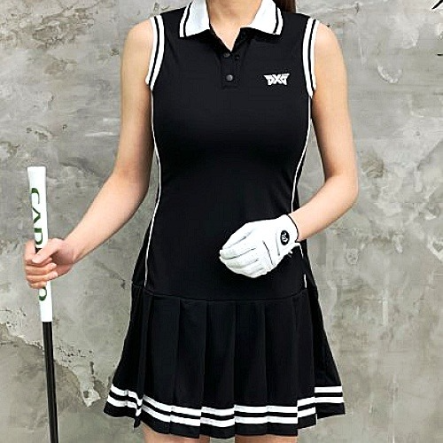(국내배송) P*G GOLF 라인 플리츠 원피스