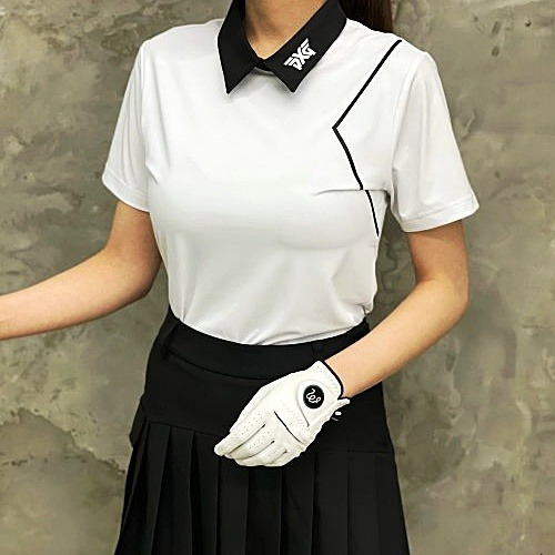 (국내배송) P*G GOLF 지퍼 라인 카라 티셔츠