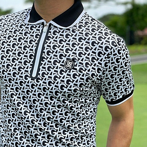 지*어 G/FORE 프린트 패턴 폴로 티셔츠