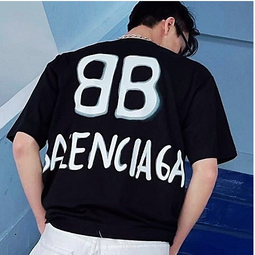 발렌시*가 BALENCIAGA 스프레이 크루넥 티셔츠