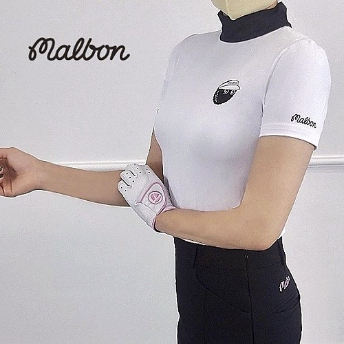 말* MALBON GOLF 셔링 반목폴라 티셔츠