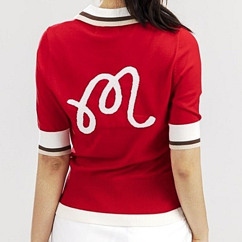 말* MALBON GOLF 니트카라 반팔티