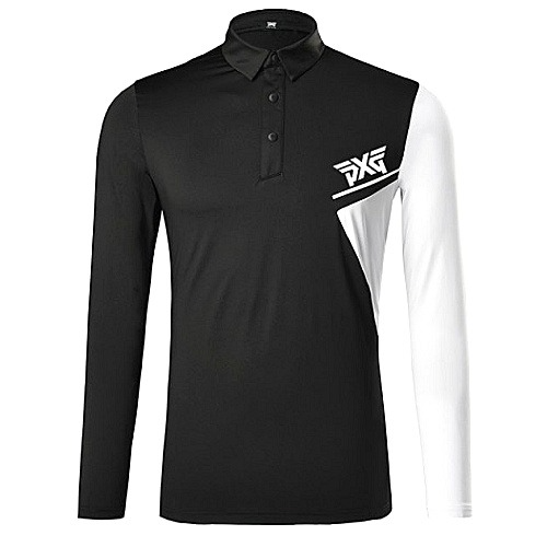 P*G 팔 배색 긴팔 티셔츠