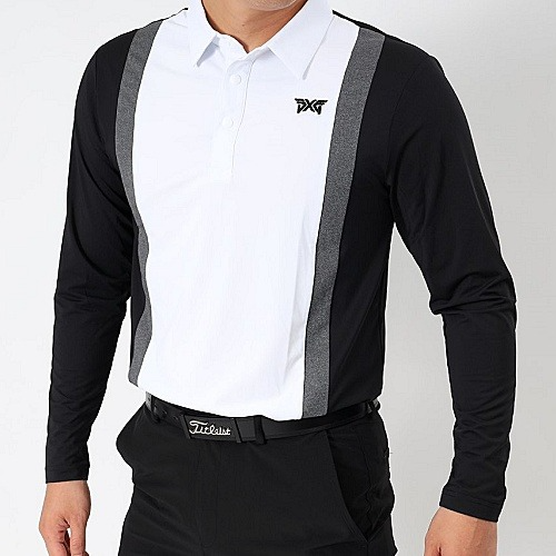 P*G 서스펜더 배색 긴팔 티셔츠