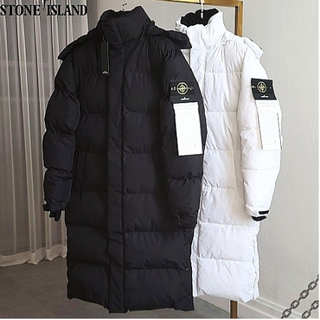 스톤아일*드 패치 베이직 롱 패딩 점퍼