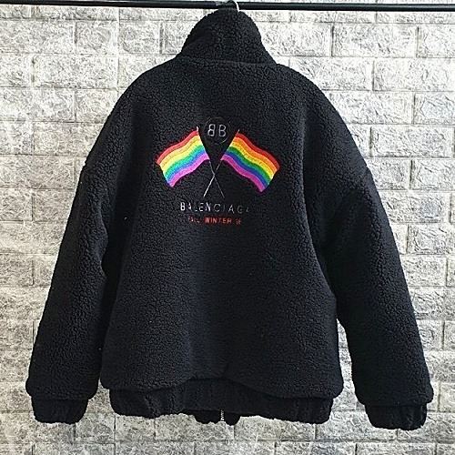 발렌시*가 깃발카라 양털 카라집업 점퍼