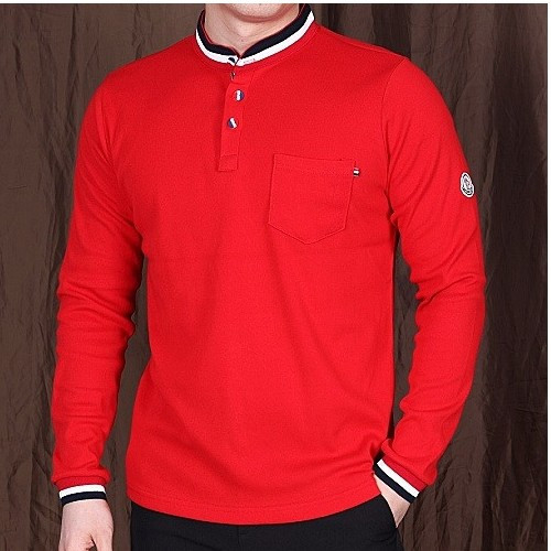 몽클*어 삼색 헨리넥 차이나 티셔츠