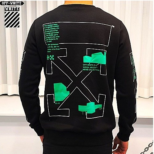 오프화*트 그린 크루넥 맨투맨