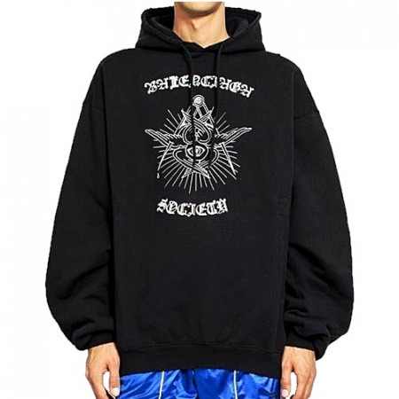 발렌시*가 BALENCIAGA 그래픽 고딕구제 후드