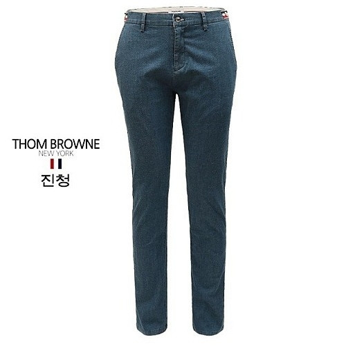 톰브*운 THOM BROWNE 스틸로고 장식 데님 슬랙스