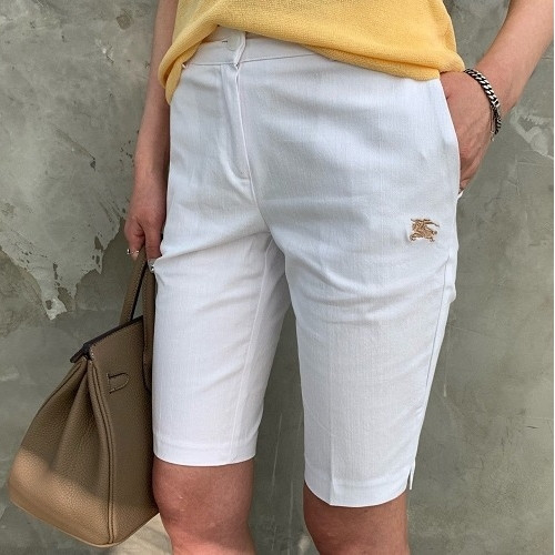 버*리 자수 5부 팬츠