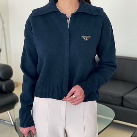 프*다 카라 니트집업