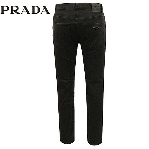 프*다 PRADA 엠보 블랙 스판 슬림일자 팬츠