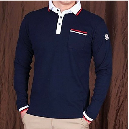 몽클*어 솔리 배색 카라티셔츠