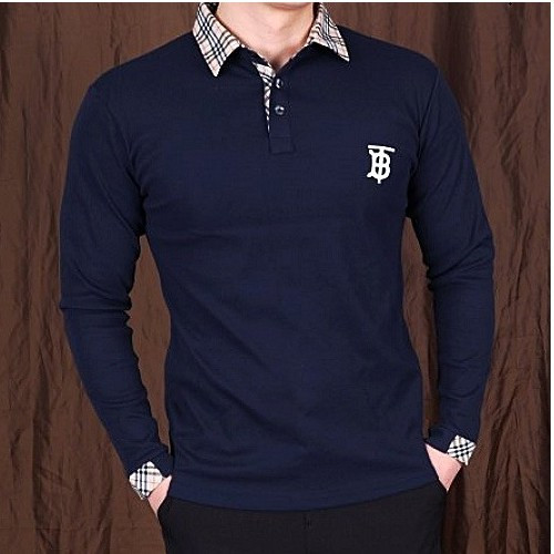 버*리 모노그램 자수 카라티셔츠