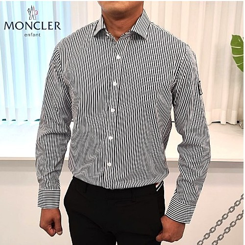 몽클*어 감마블루 스트라이프 셔츠