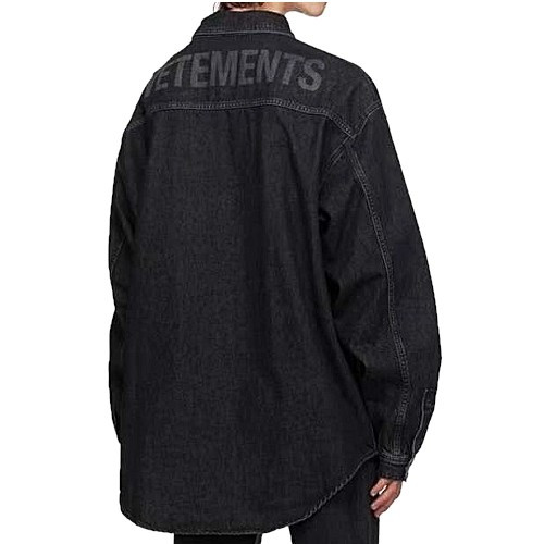 베*멍 VETEMENTS 로고 오버 데님 셔츠