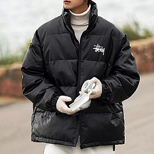 스투시 레더 푸퍼 패딩