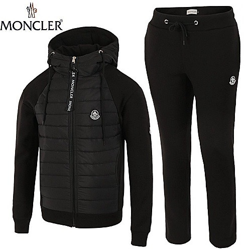 MONCLER 로고 패치 패딩 후드 집업 트레이닝 SET