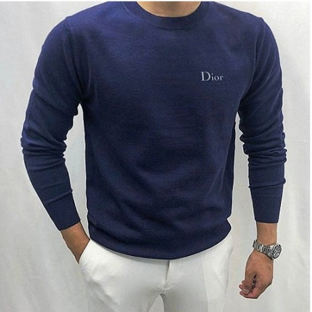 DIOR 캐시미어 자수로고 라운드 니트