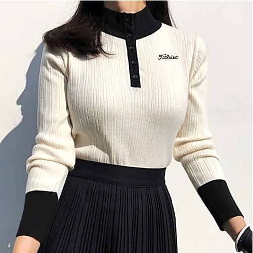 타이틀리*트 시보리 반목 배색 긴팔