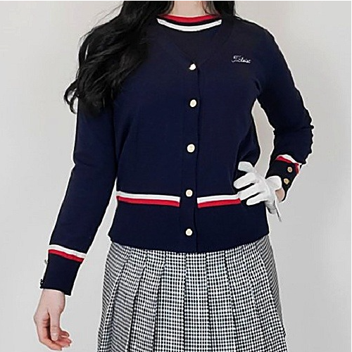 타이틀리*트 두줄 니트 가디건