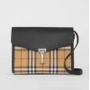 버버리 미니가죽 빈티지 체크 크로스바디백 블랙
