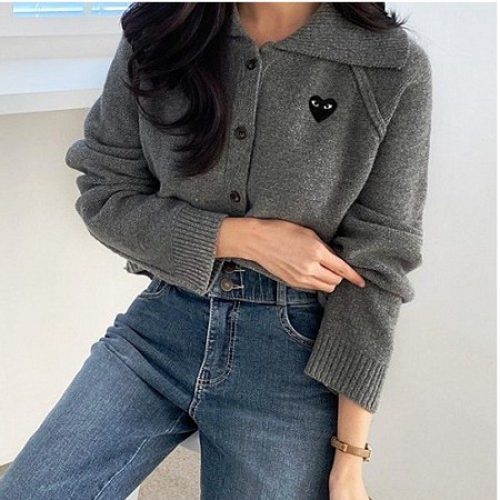 꼼데가*송 와이드카라 울 가디건