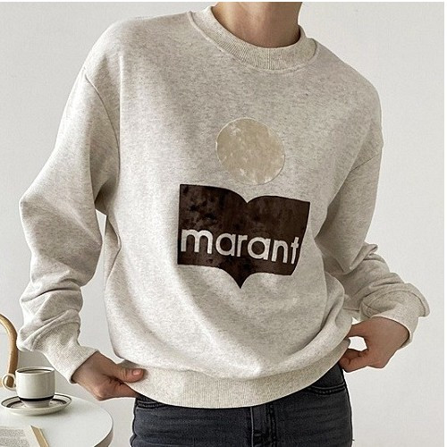 이자벨*랑 벨벳 후로피 로고 맨투맨