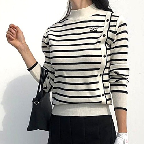 P*G 단가라 니트 반목긴팔