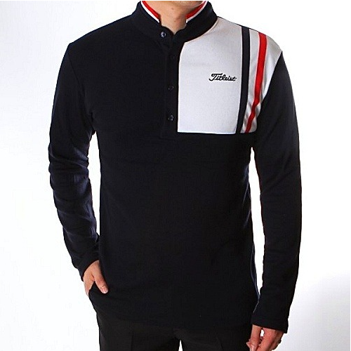 타이틀리*트 두줄라인 헨리넥 긴팔