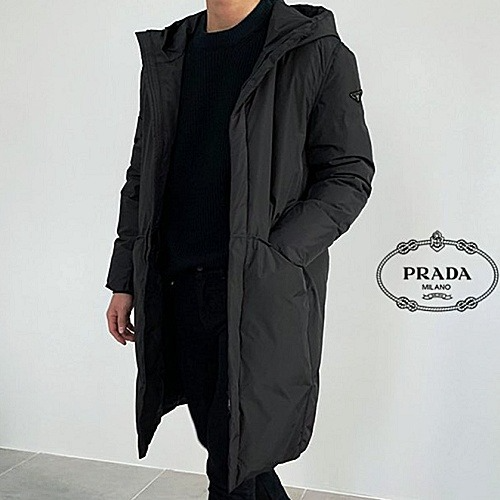 PRADA 후디심플코트 롱패딩