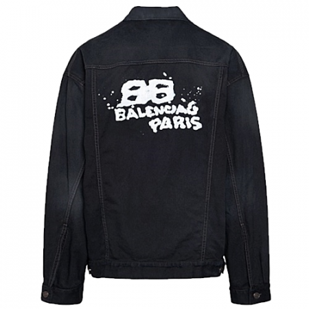 BALENCIAGA 드로운로고 데님 자켓
