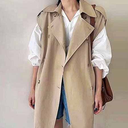 셀*느 CELINE 트렌치 더블단추 롱조끼