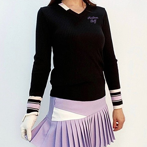 말* 브이 퍼플 긴팔