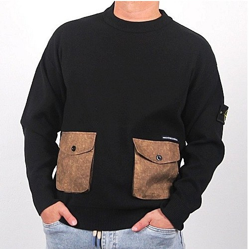 스톤 아일*드 샌드카모 포켓 니트 티셔츠