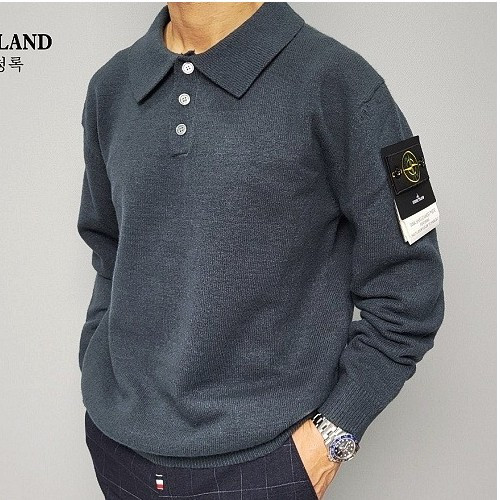 스톤아일*드 STONE ISLAND 캐시 카라 니트