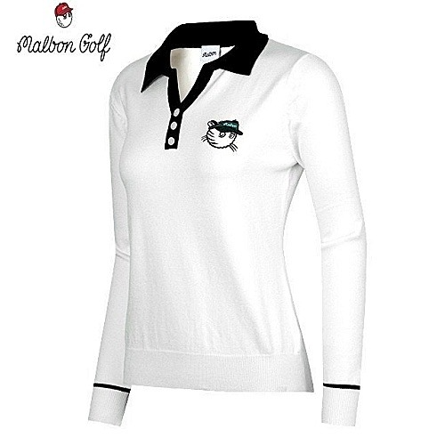MALBON GOLF 배색 라인 긴팔니트