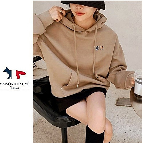 메종 키*네 더블폭스 기모 후드티